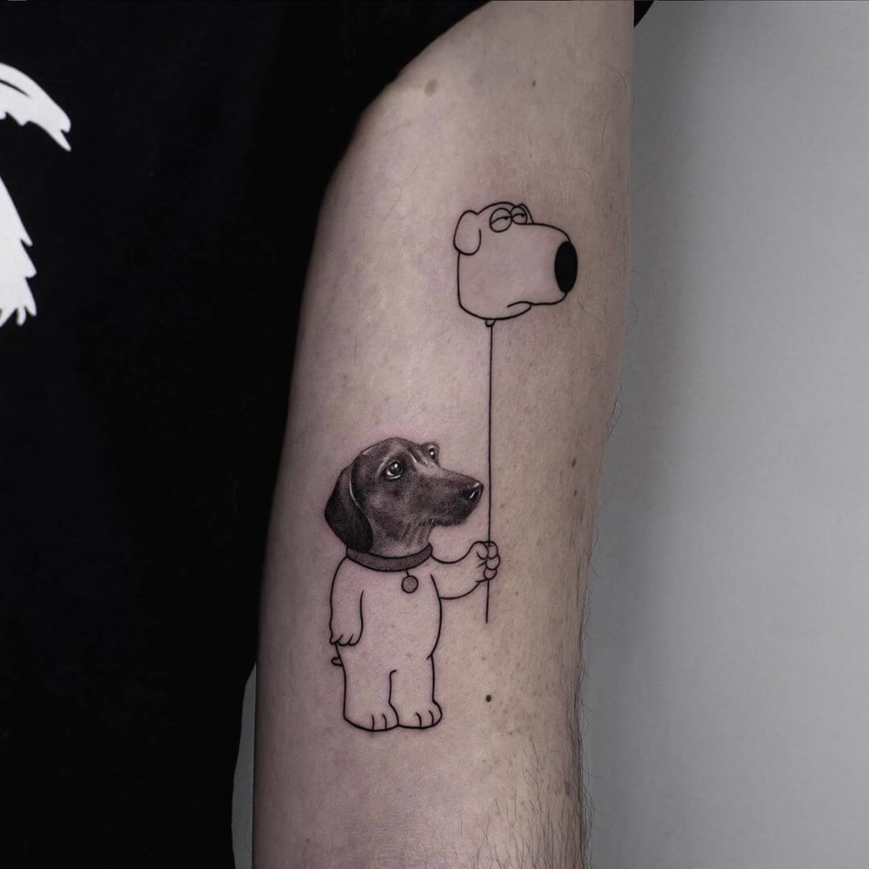 Brian dog tattoo