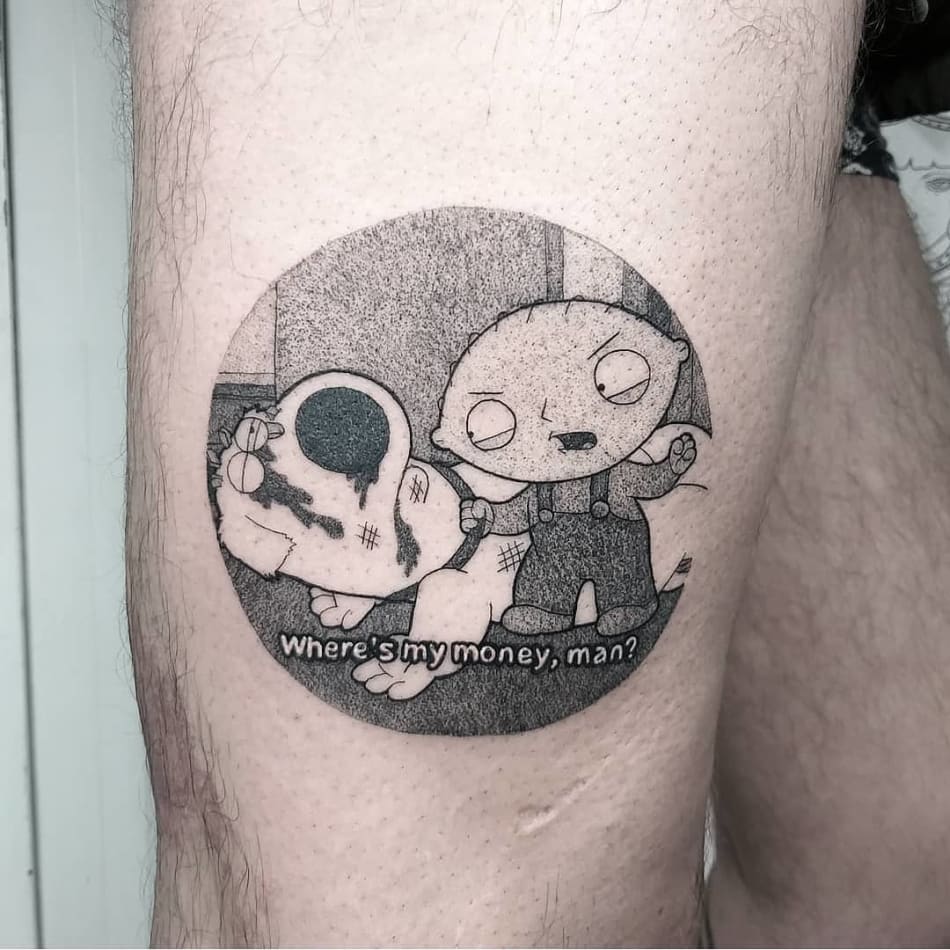 Comic brian and stewie Family Guy tattoo