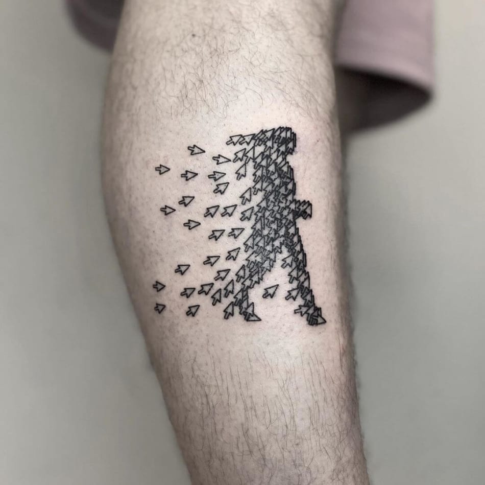 man made out of cursors internet tattoo by Fimm tattooer