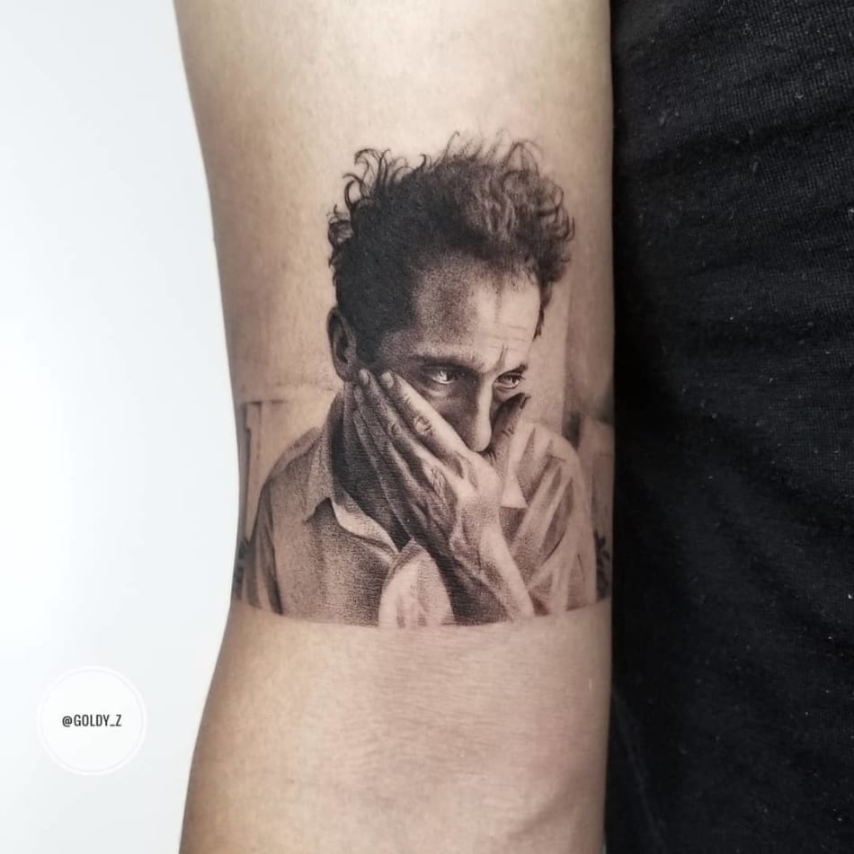 Portrait of Robert Frank tattoo by Goldy_z