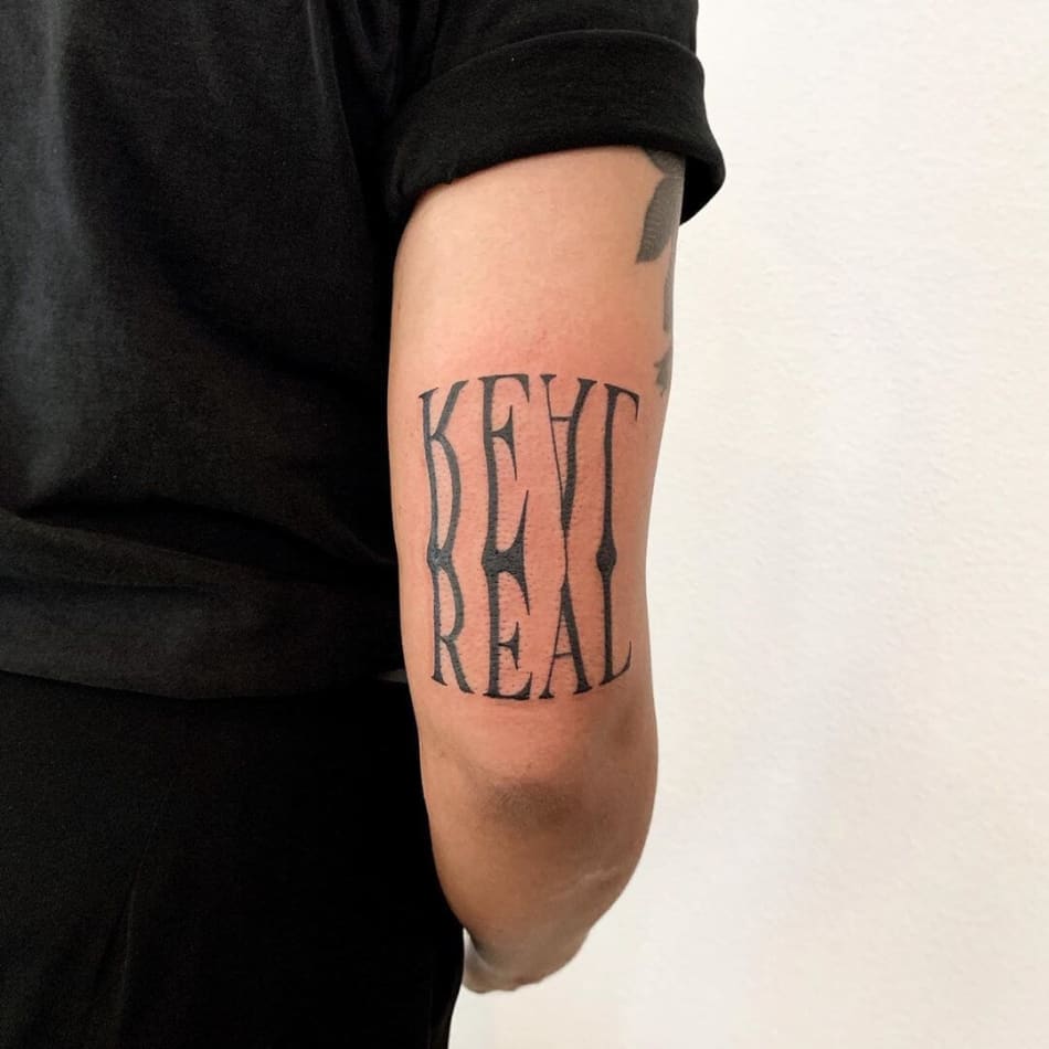 real word text tattoo by Julim Rosa