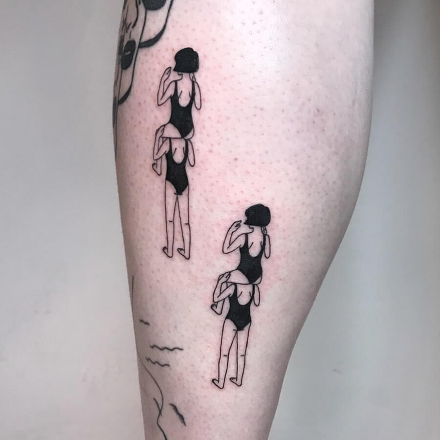 girls piggy riding tattoo by Layla Chen
