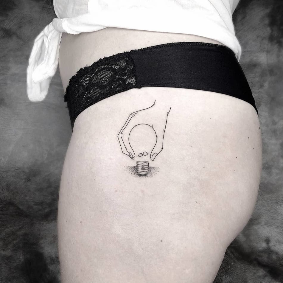 Whitespace Lightbulb tattoo