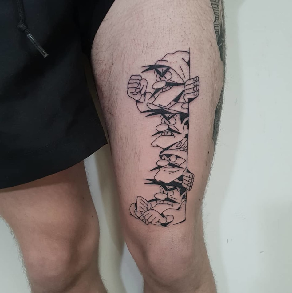 The daltons from Lucky Luke cartoon tattoo by Lugosis