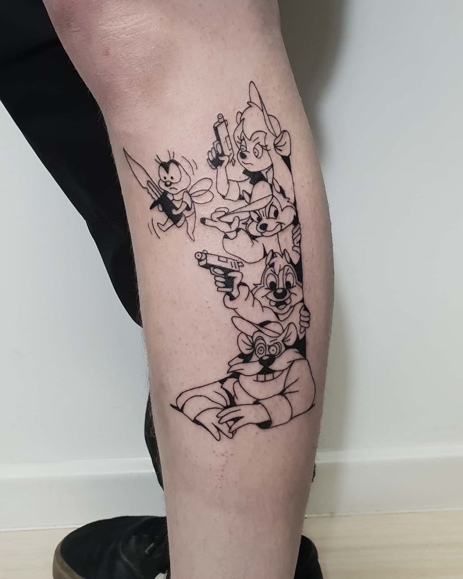 The Rescuers cartoon with a twist tattoo by Lugosis