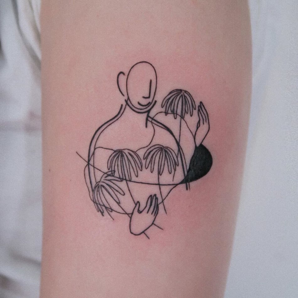 Linework man illustrative cheerful tattoo by Minigreemer