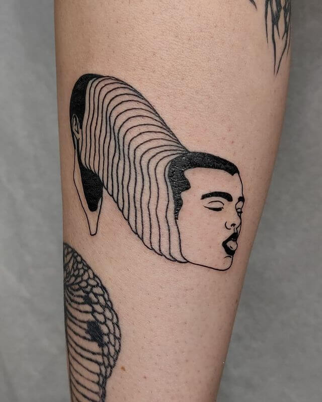 glitch distortion tattoo by Pablo Permanent