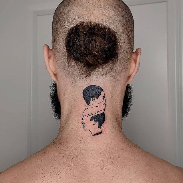 neck abstract tattoo by Pablo Permanent