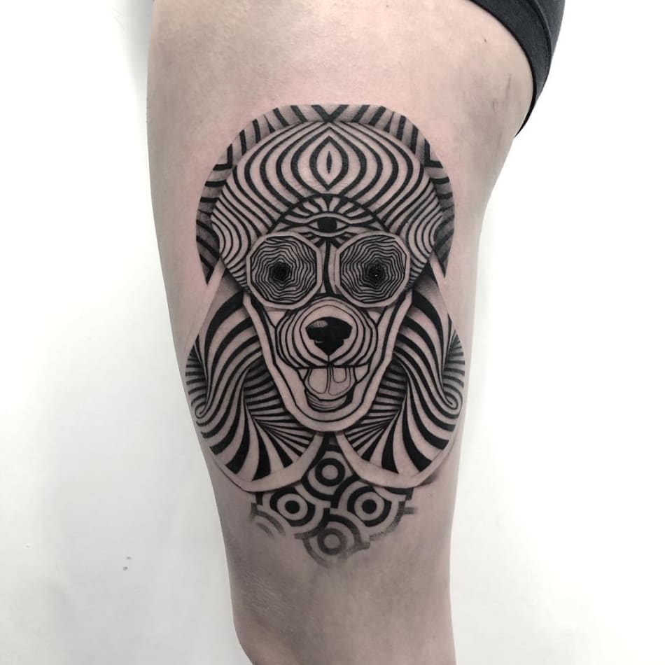 Patryk Chybowski Spacy Dog Tattoo