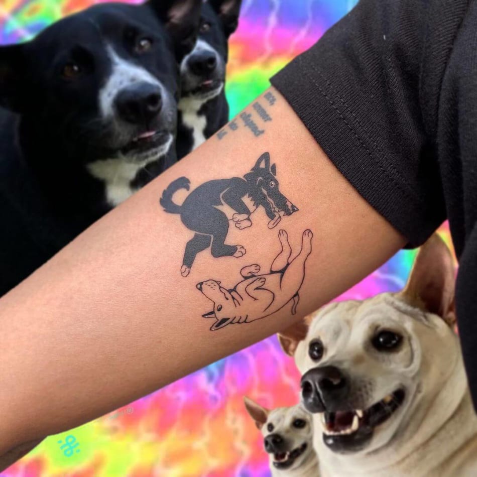 ying yang dogs tattoo by SHAME