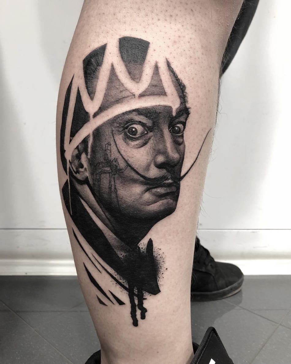 Salvador Dali graffiti portrait tattoo
