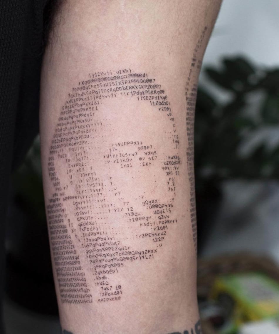 Salvador Dali data visualisation portait tattoo