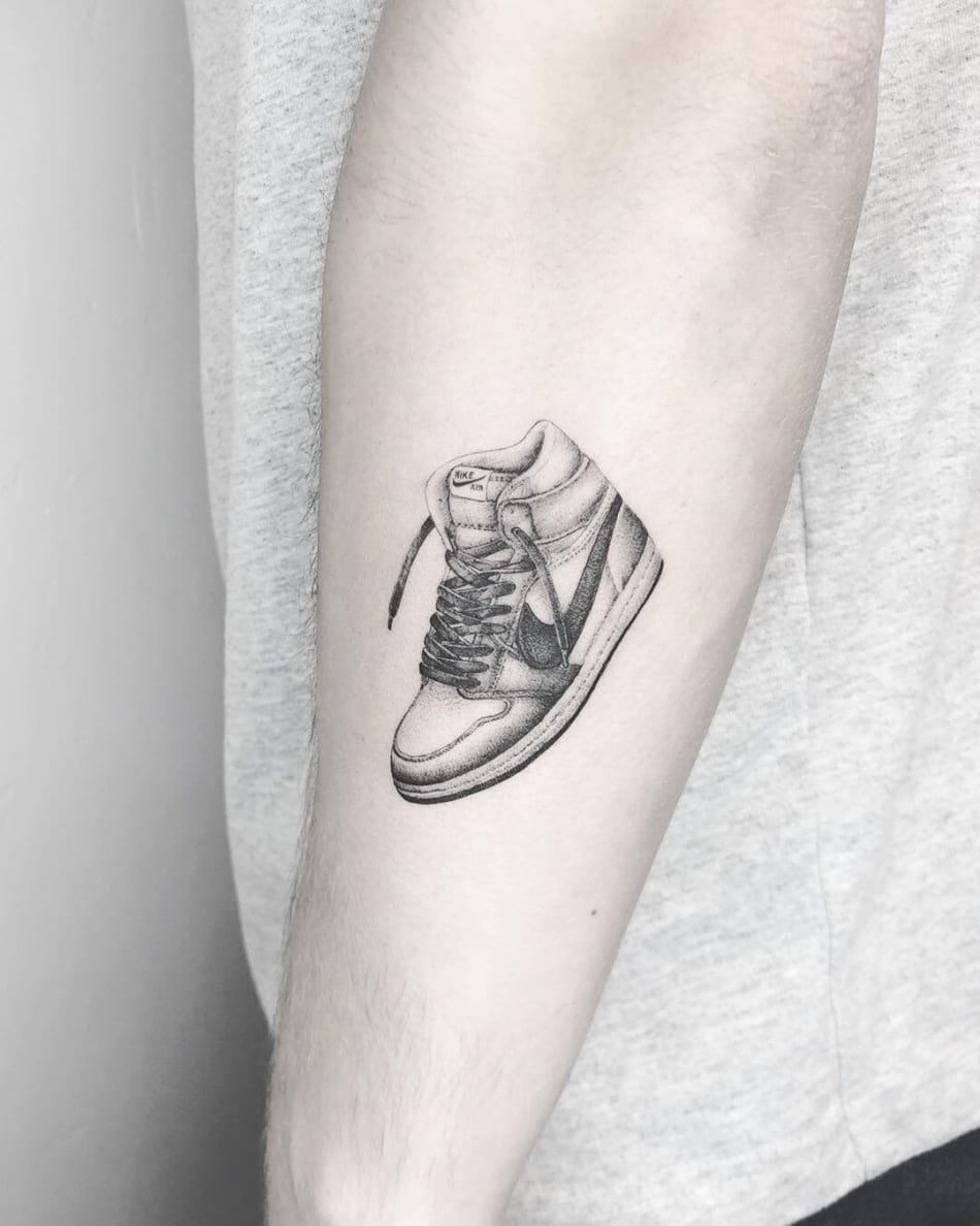 Nike sneaker tattoo