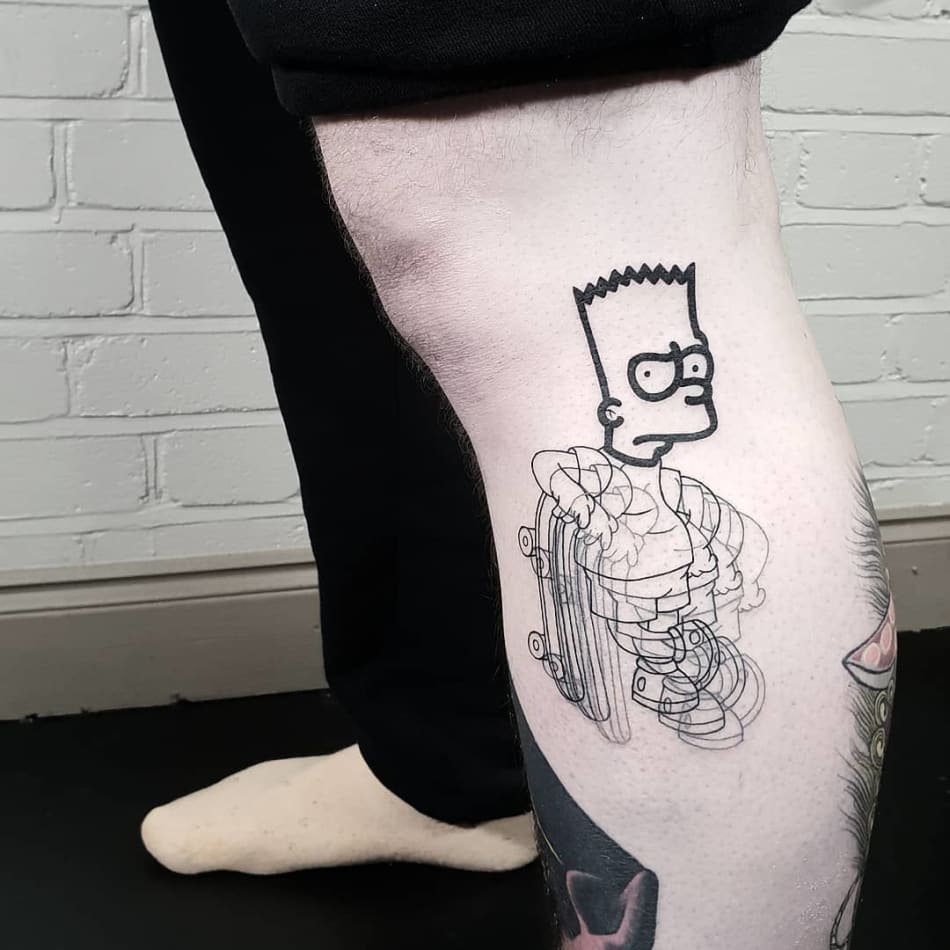 The simpsons Bart skater tattoo