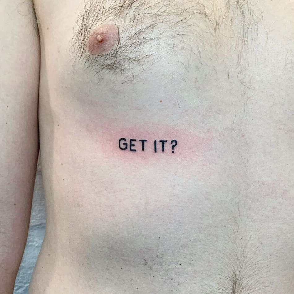 Tattoo showing the words 'Get it' by The Magic Rosa