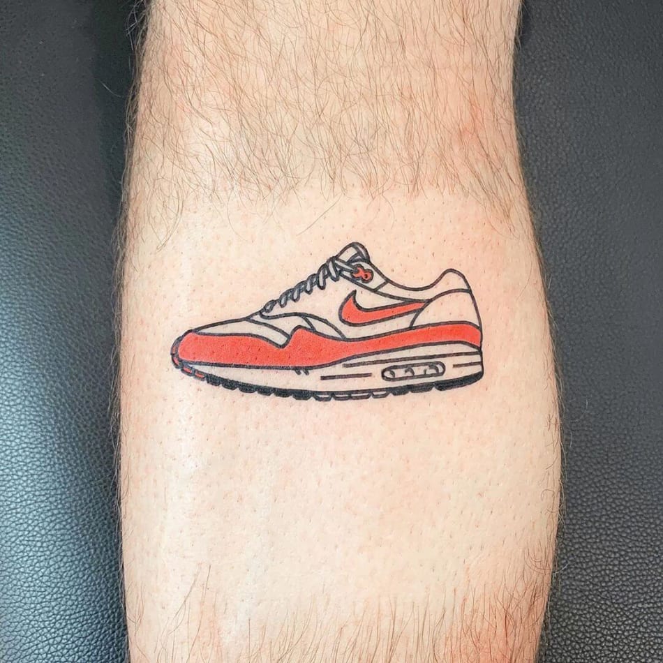 Red Nike Air tattoo by The Magic Rosa