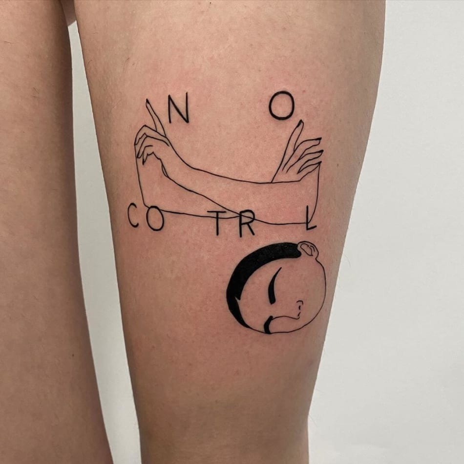 loose control graphic tattoo by Tttypoholic