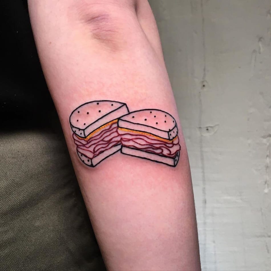 Sandwich tattoo by Violette Violence