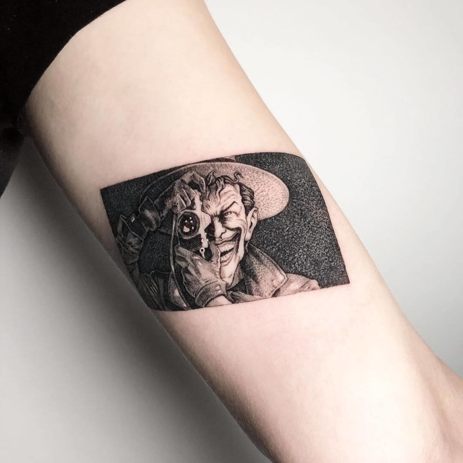 the joker comic tattoo by Vverovskiy