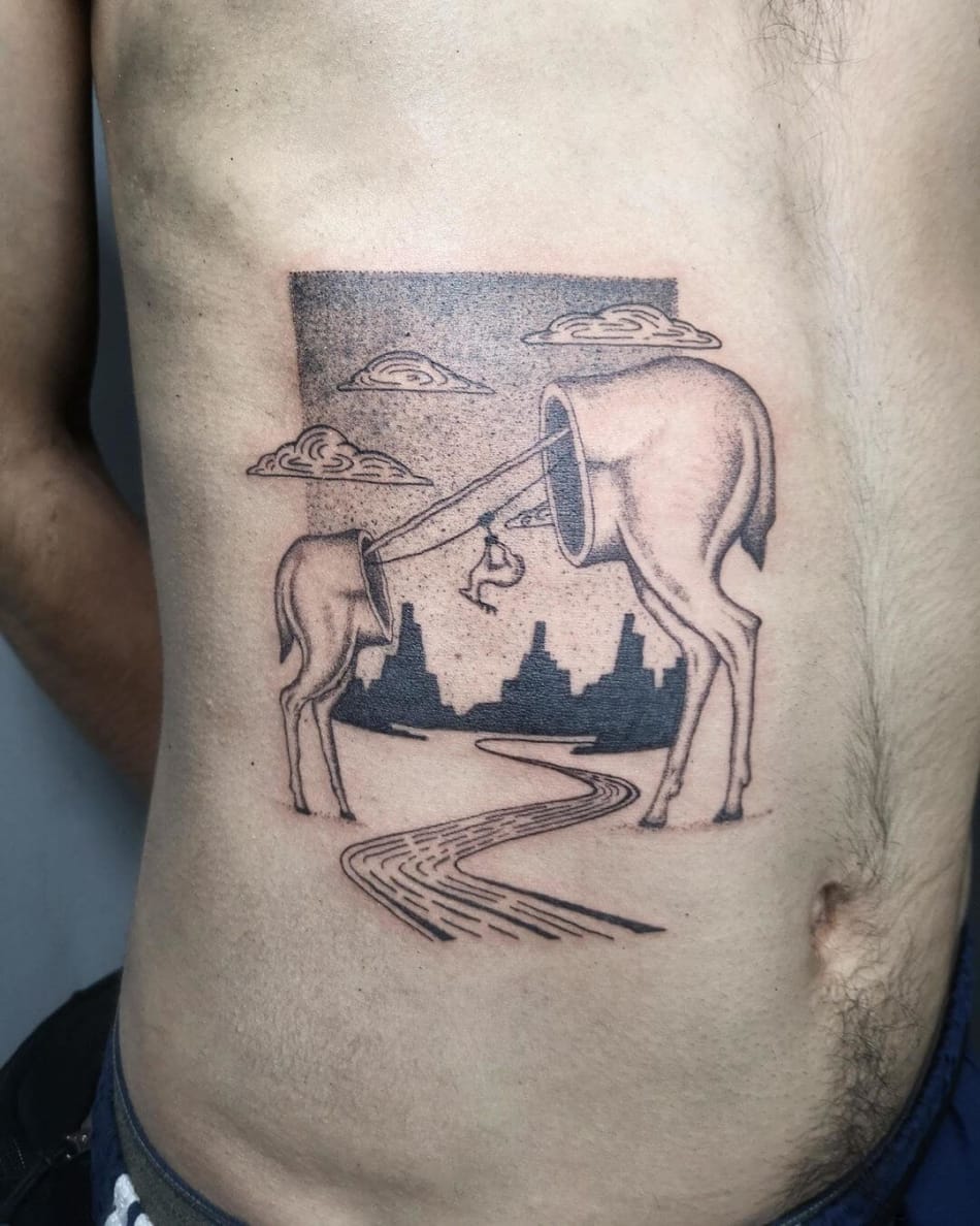 alternative illustration for Codex Seraphinianus horse tattoo by en Nada