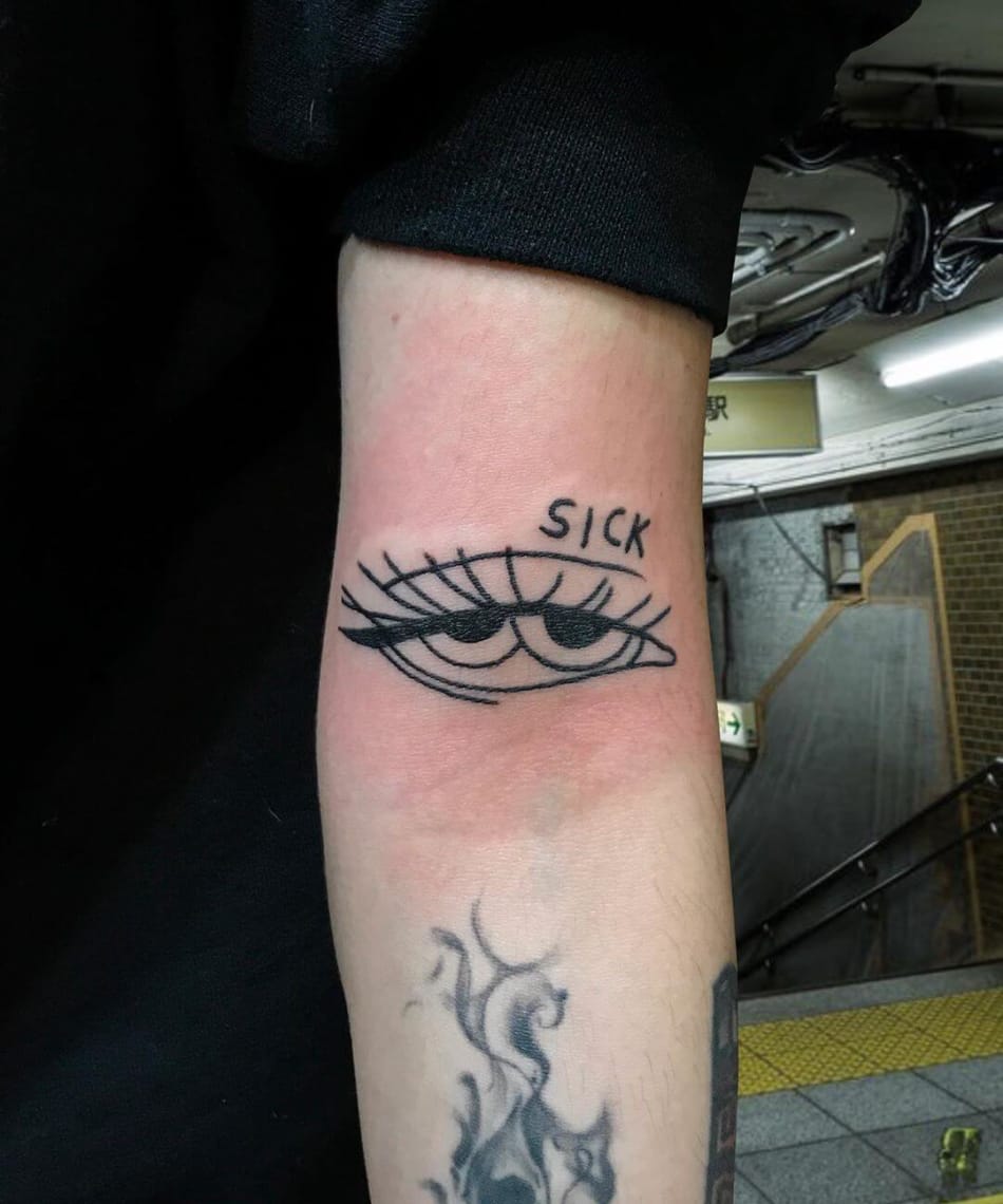 Eye with two pupils sick tattoo by infrababy