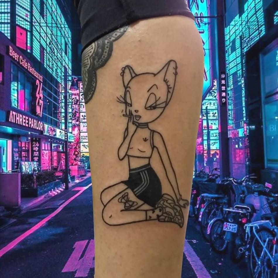 Looney tunes character with tattoo by infrababy