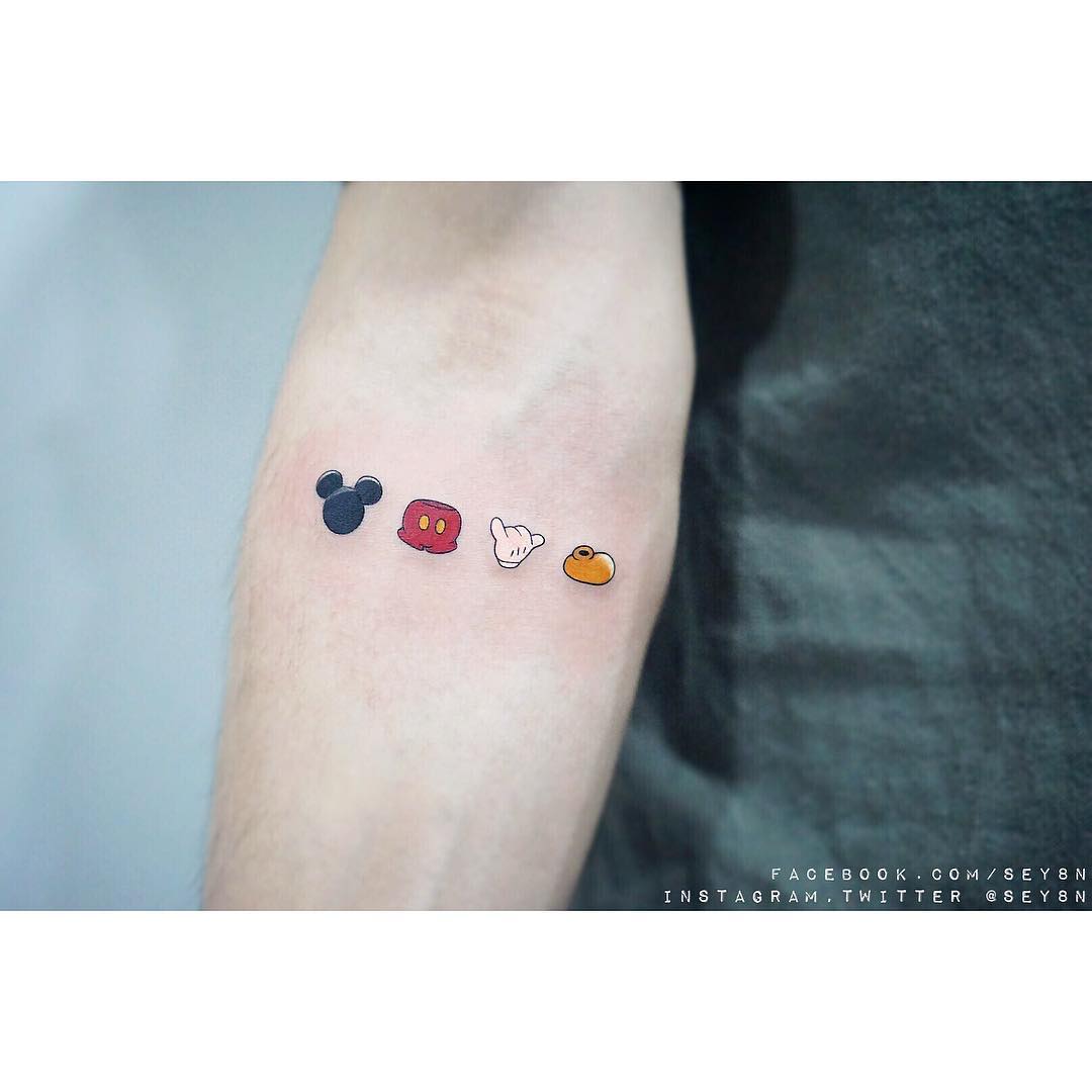 Mickey mouse icons tattoo