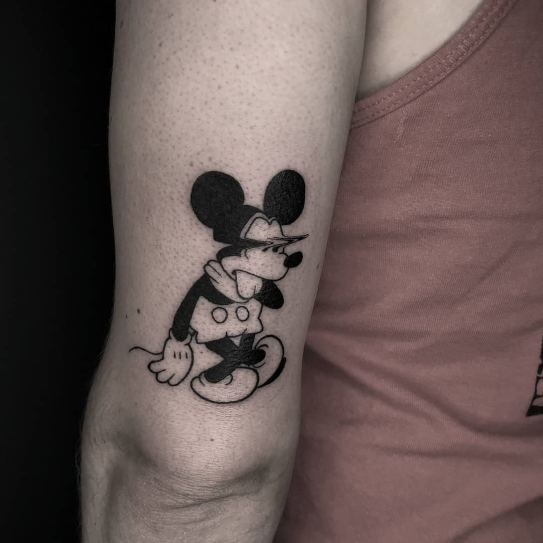 Mickey mouse tired tattoo