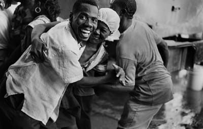 Couple dancing outside the ice factory, Rue des Ramparts, Port-au-Prince, 1997