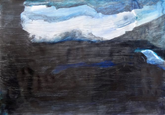 Eisberg 45 | 2017 | Aquarell, Bleistift, Farbstift auf Papier | 35 x 50 cm