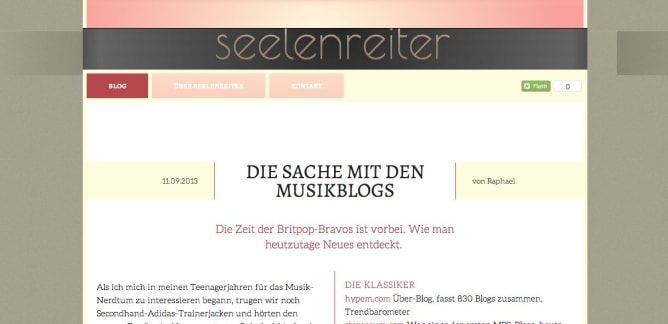 Das erste Gewand des Blogs