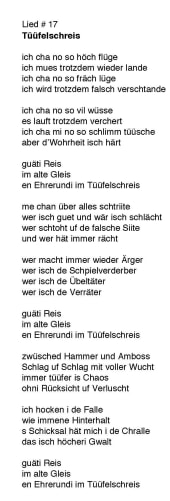 Paul Weixler, Lied 17, Tüüfelschreis