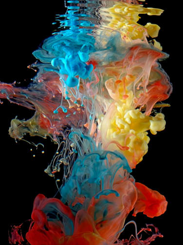 «Color Splash« Underwater Painting (Aqua Clouds): Emulsionen im Wasser