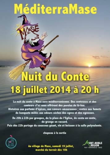 Affiche de la nuit du conte à Mase