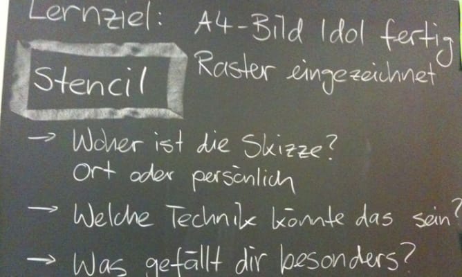 Was die Schülerinnen und Schüler an der Wandtafel über das Projekt erfahren