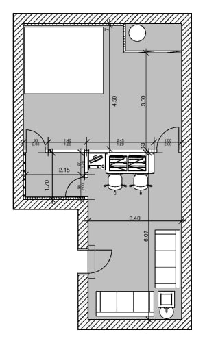 Grundriss – 52 Quadratmeter