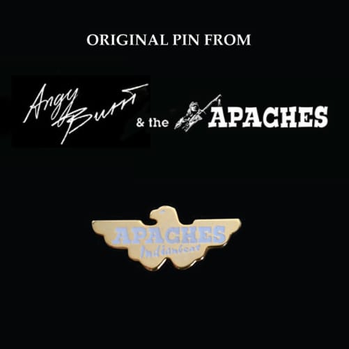 Original Angy Burri & The Apaches Pin «gold», 34 x 10 mm