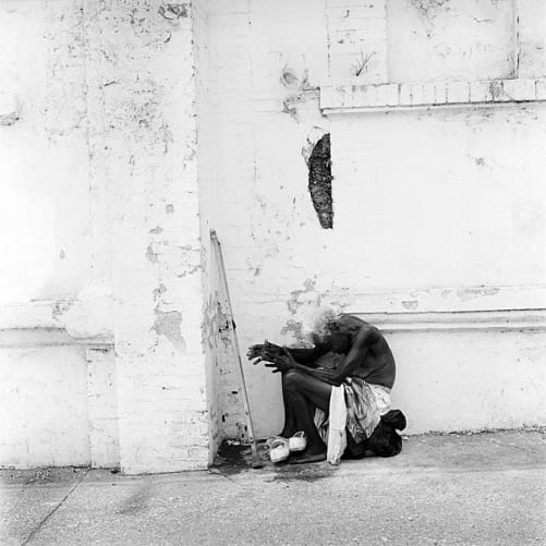 Begging woman in the Government Quarter, Port-au-Prince, 2004