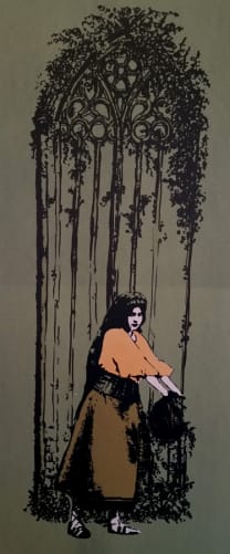 Oeuvre n° 3 de Corinne Rod,  «Herboriste», sérigraphie en 3 couleurs, tirage no 2/20, 30 x 70 cm (Fr. 400.-)  