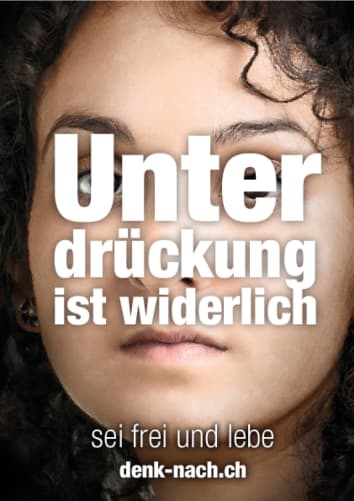 Möglicher Text: «Unterdrückung ist widerlich»