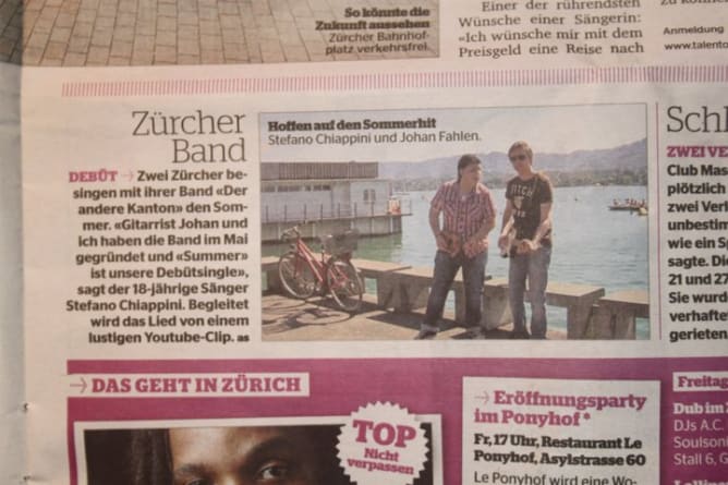 Die damalige Single «SUMMER» schaffte es sogar in die Zeitung<3