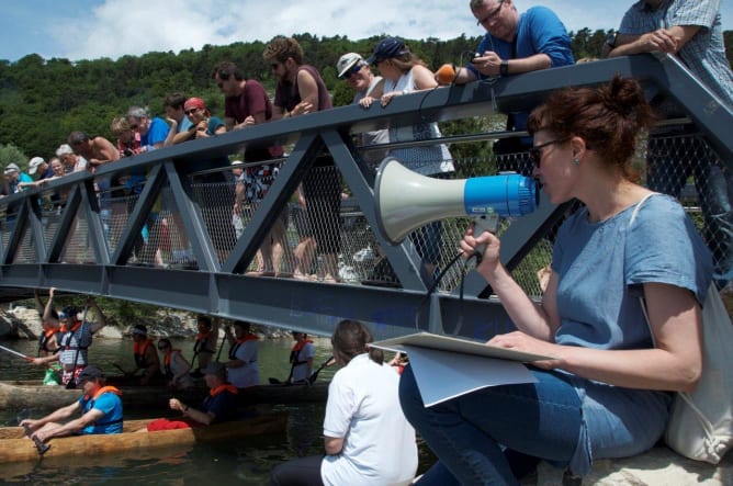 Log boat regatta in Biel, edition 2015