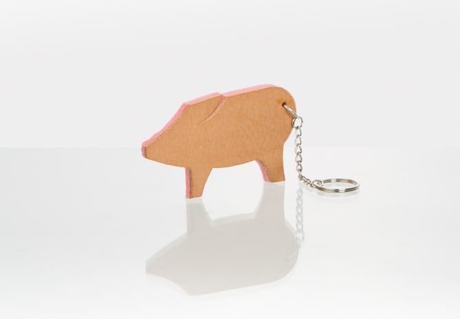 Pig Franz as individual key chain, printed with words of your choice.