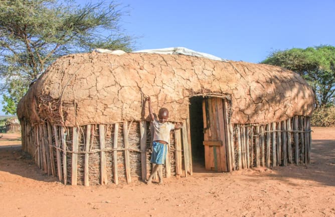 Jede Frau hat im Umoja village für sich und ihre Kinder ein eigenes Haus