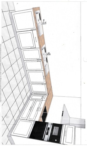 Voici le plan perspective de ma cuisine