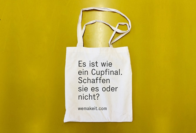 Eine unserer wemakeit Tote Bags, die es nur hier zu kaufen gibt.