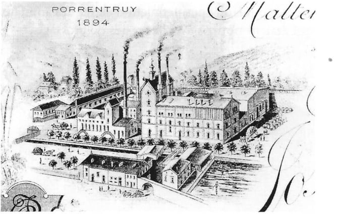 Mälzerei und Brauerei Choquart. Porrentruy, 1900. Yves Rondez.