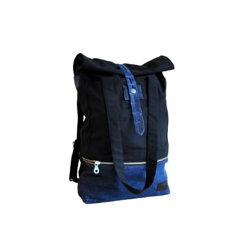 Convertible rucksack - black / jeans