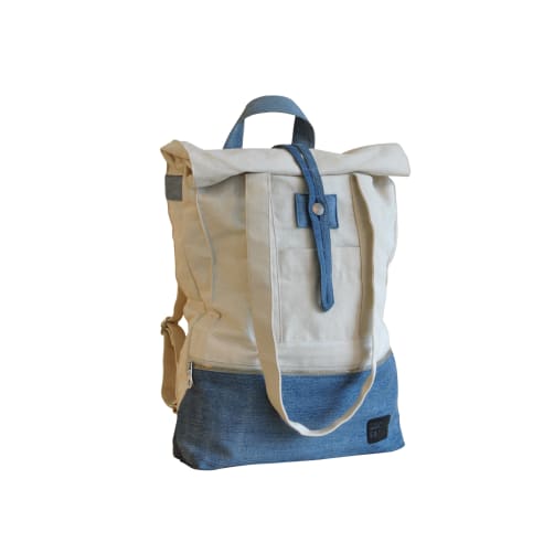 Wandelbarer Rucksack Jeans / Natur