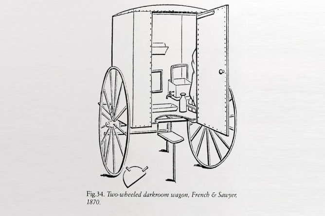 A sketch of a darkroom wagon build by French & Saunders 1870